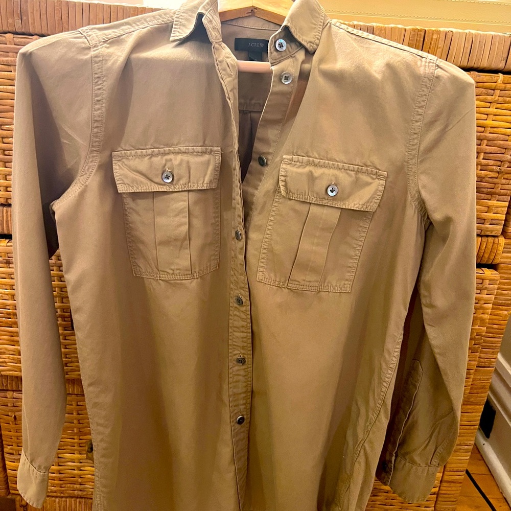 J. Crew Khaki Button-Up Shirt